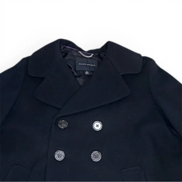 Banana Republic Women’s Medium Black Pea Coat - Picture 3 of 9